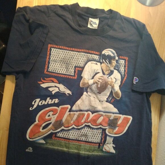 Vintage 90s Pro Player John Elway Denver Broncos T-Shirt - Picture 1 of 10